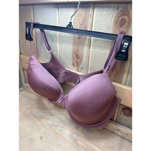 Victorias Secret Lined Perfect Coverage Bra Size 36DD Satin Finish Rhinestone Ac - Picture 3 of 8